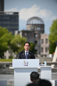 Kishida Fumio at a press conference in Hiroshima on May/21st/2023(Pool Photo)